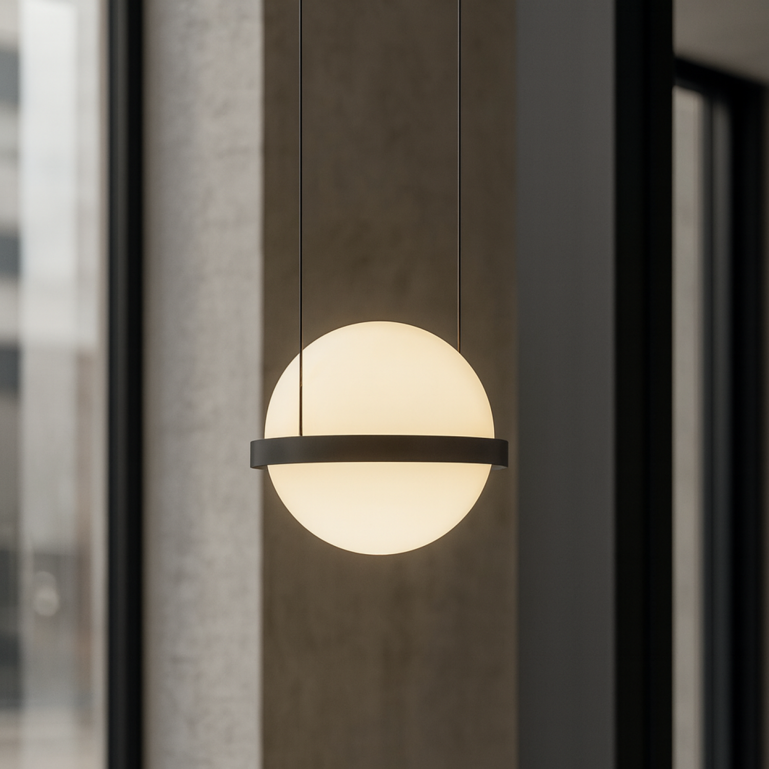 Снимка на Висяща LED лампа Astro Orb | Сферична | 12W | Черна