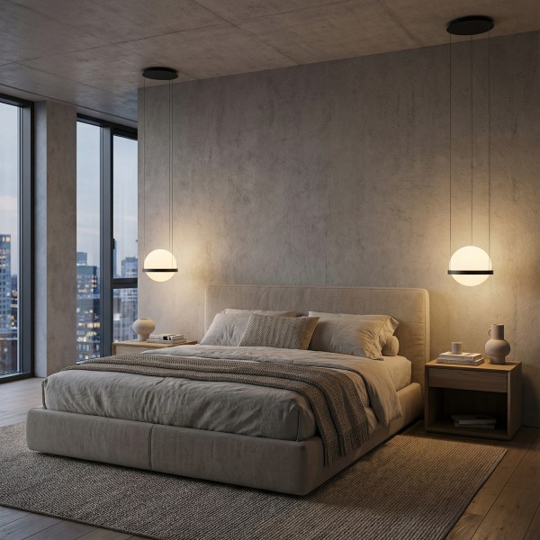 Снимка на Висяща LED лампа Astro Orb | Сферична | 12W | Черна