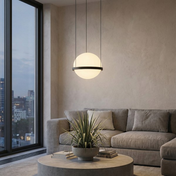 Снимка на Висяща LED лампа Astro Orb | Сферична | 12W | Черна