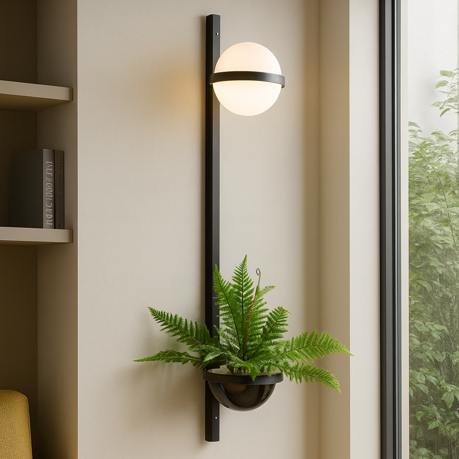 Снимка на Стенен LED аплик с поставка за растение Astro Pot Wall | 12W | Черен | 3000K