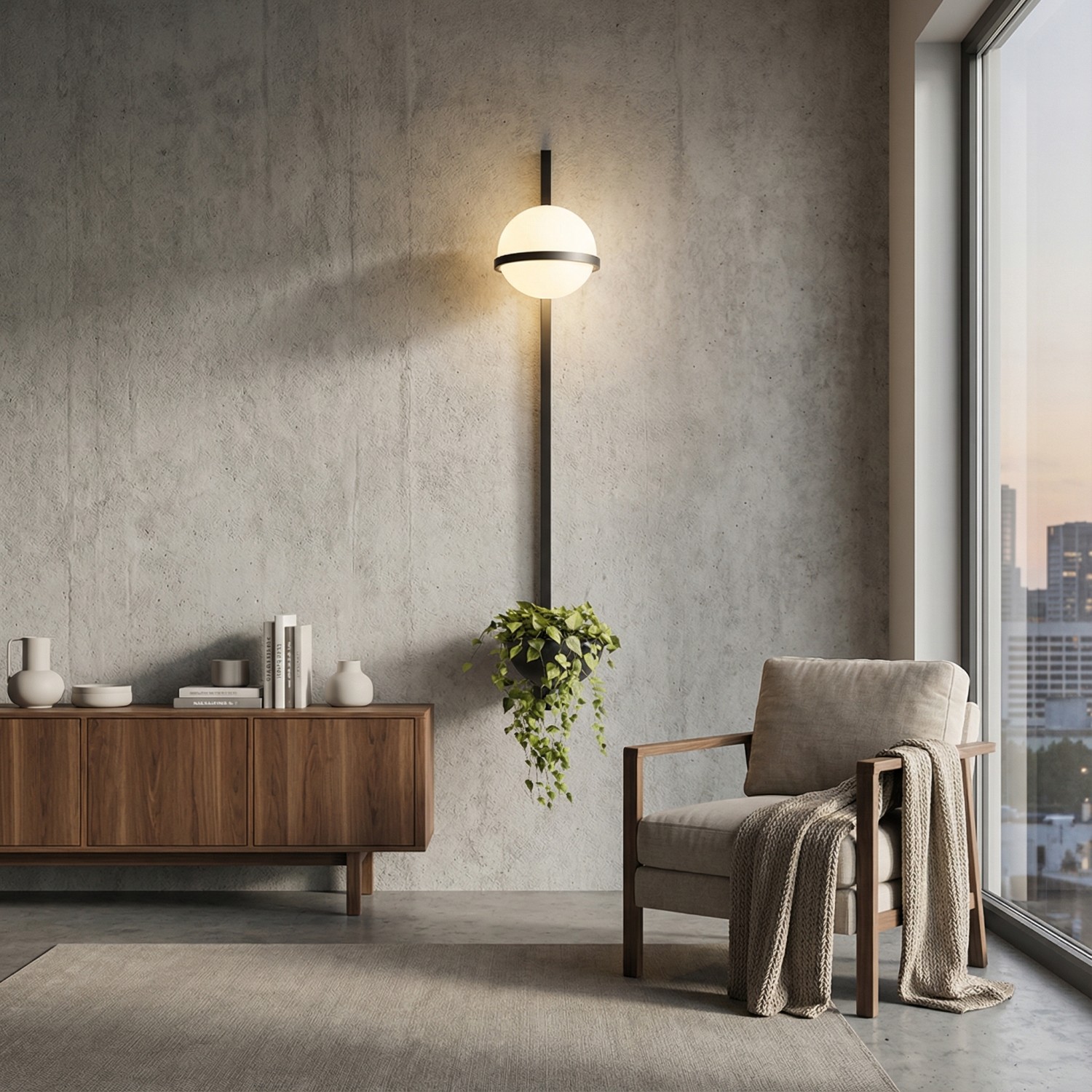 Снимка на Стенен LED аплик с поставка за растение Astro Pot Wall | 12W | Черен | 3000K