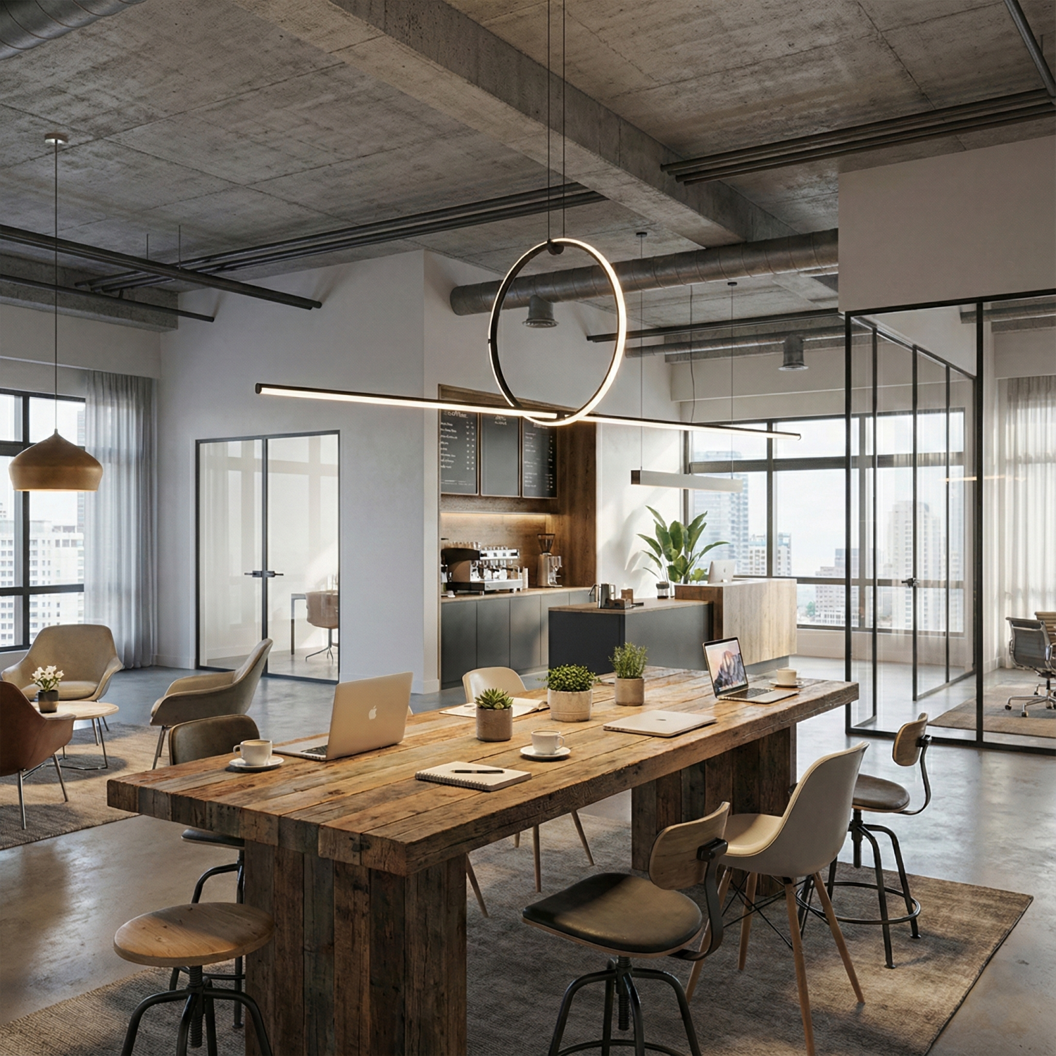 Снимка на Висящ LED полилей Balans 1| Минималистичен | 70W | 3000K | Черен