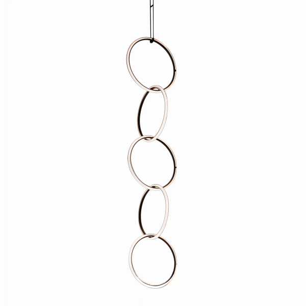 Снимка на Висящ LED полилей Balans 5 | Пет светещи пръстена | 95W | 3000K | Черен