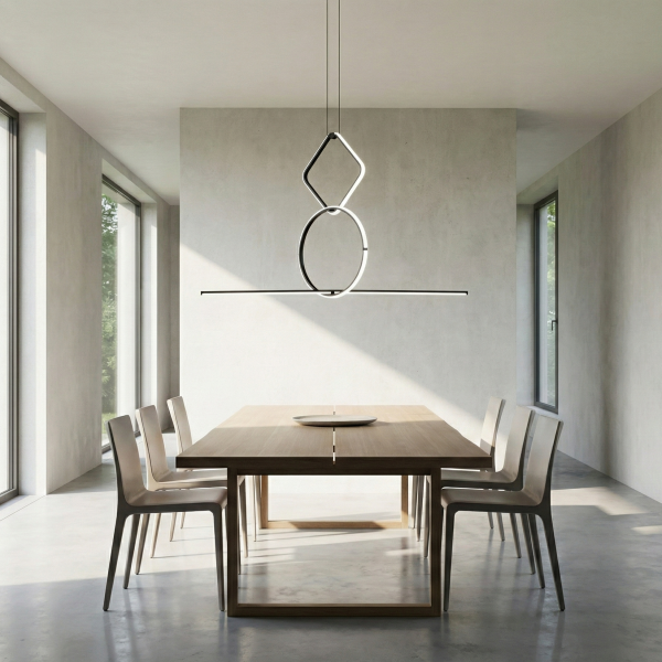 Детайлно изображение на Висящ LED полилей Balans | Ромб и кръг | 70W | 3000K | Черен Снимка на Висящ LED полилей Balans | Ромб и кръг | 70W | 3000K | Черен