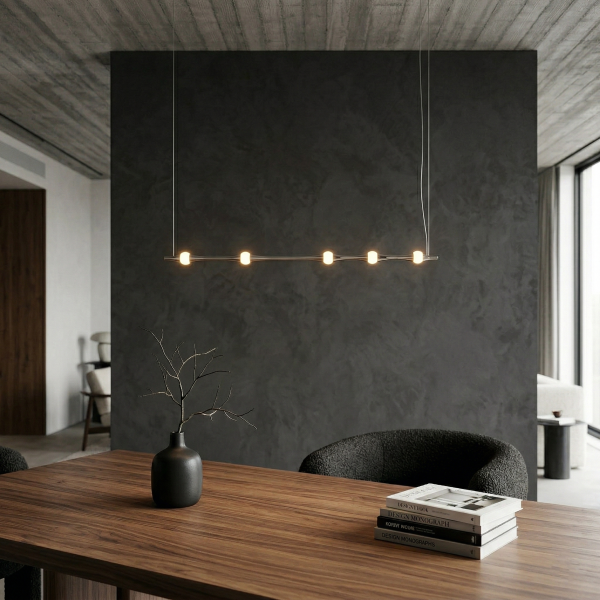 Снимка на Дизайнерски висящ LED полилей Bamboo Horizontal | 3000K | 6W