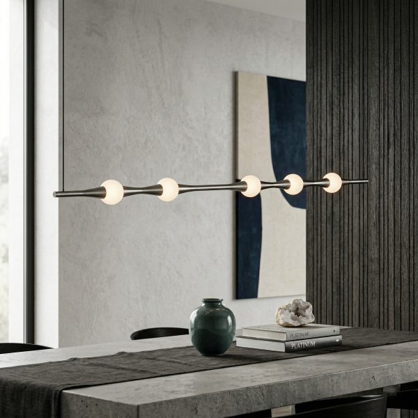 Снимка на Дизайнерски висящ LED полилей Bamboo Horizontal | 3000K | 6W