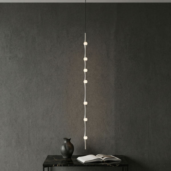 Детайлно изображение на Дизайнерски висящ LED полилей Bamboo Vertical | 6W | 3000K Снимка на Дизайнерски висящ LED полилей Bamboo Vertical | 6W | 3000K
