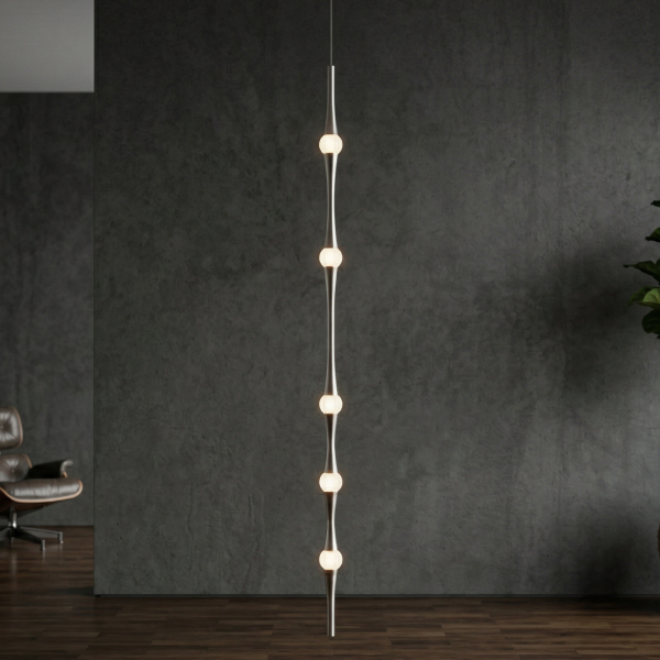 Детайлно изображение на Дизайнерски висящ LED полилей Bamboo Vertical | 6W | 3000K Снимка на Дизайнерски висящ LED полилей Bamboo Vertical | 6W | 3000K