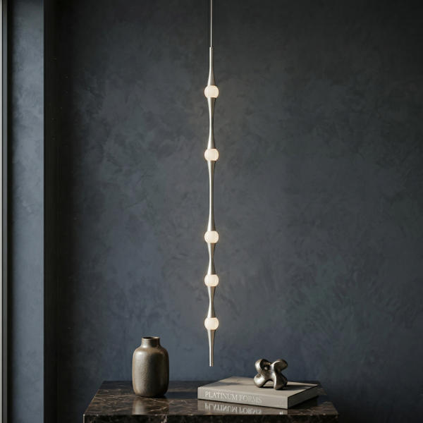 Детайлно изображение на Дизайнерски висящ LED полилей Bamboo Vertical | 6W | 3000K Снимка на Дизайнерски висящ LED полилей Bamboo Vertical | 6W | 3000K