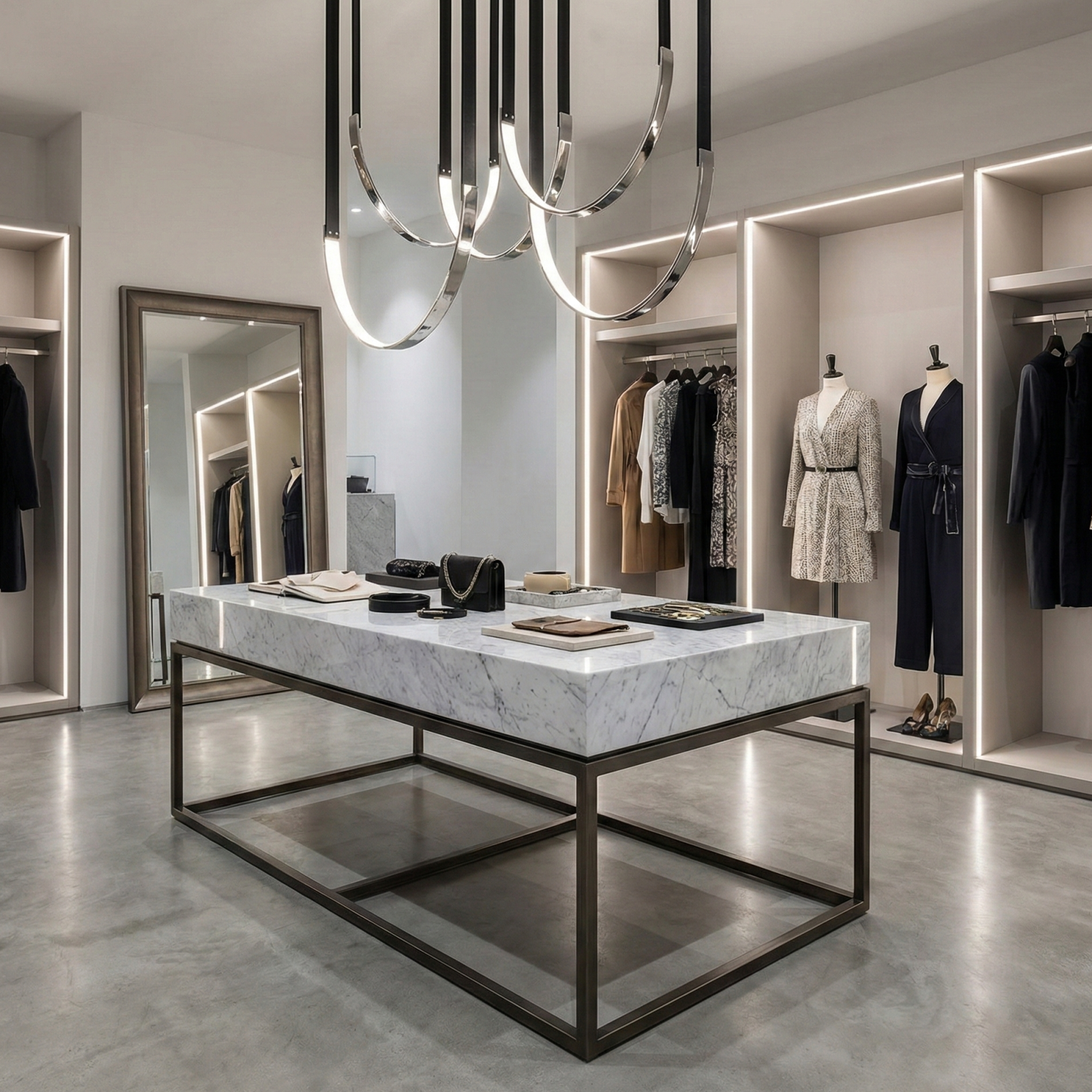 Снимка на Висяш LED пендел Bend с кожен колан| Черен | 3000K