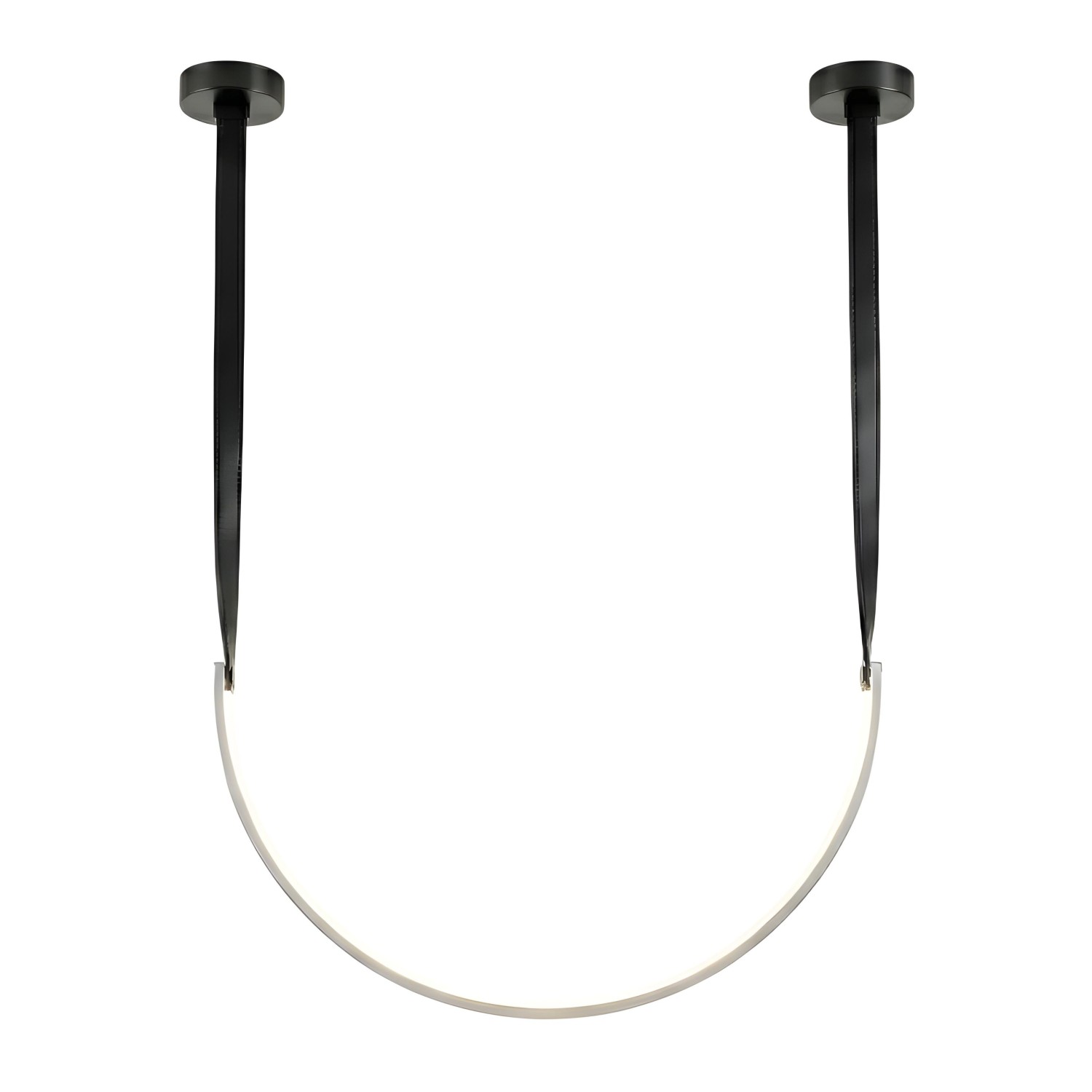 Снимка на Висяш LED пендел Bend с кожен колан| Черен | 3000K