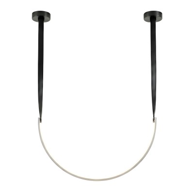 Висяш LED пендел Bend с кожен колан| Черен | 3000K