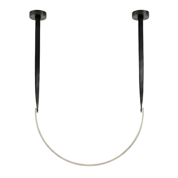 Снимка на Висяш LED пендел Bend с кожен колан| Черен | 3000K