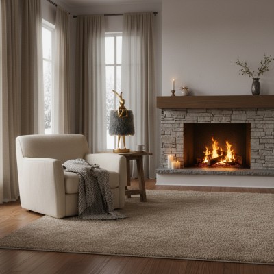 Декоративна настолна лампа Bunny Fluffy | Зайче със сива рокля | 51cm