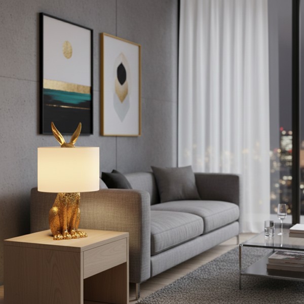 Снимка на Настолна лампа със заешка фигура Bunny Mask | 50cm | E27