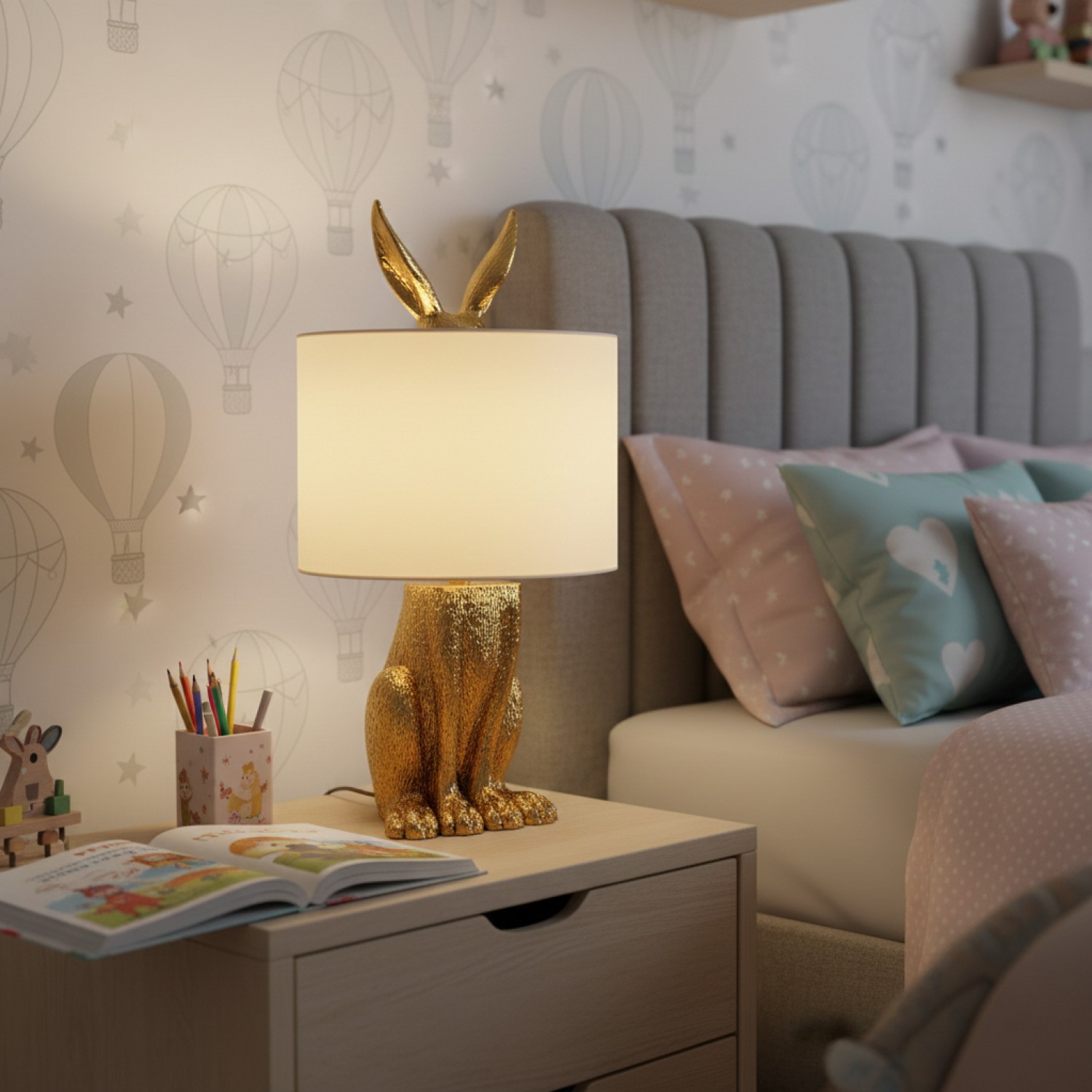 Снимка на Настолна лампа със заешка фигура Bunny Mask | 50cm | E27