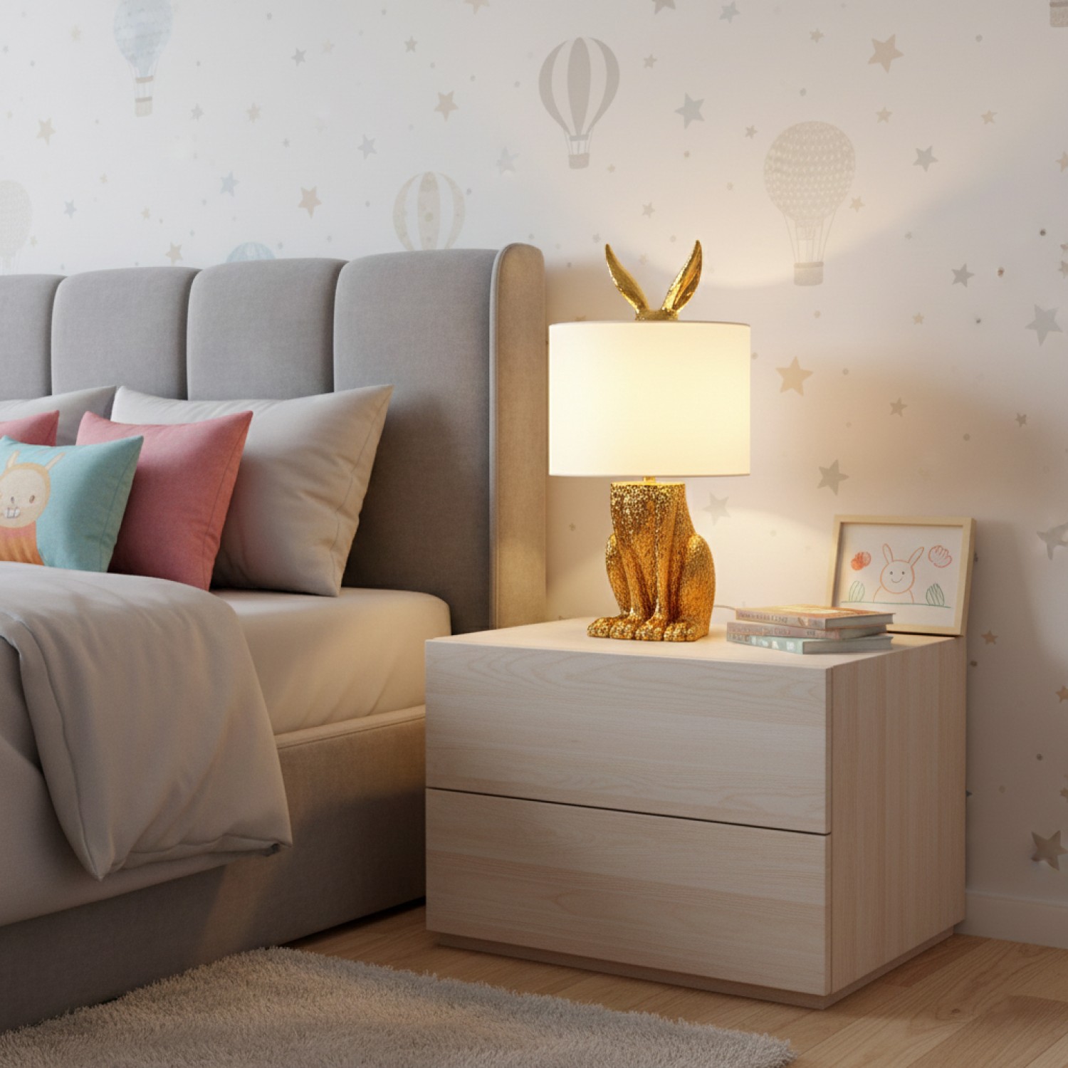 Снимка на Настолна лампа със заешка фигура Bunny Mask | 50cm | E27