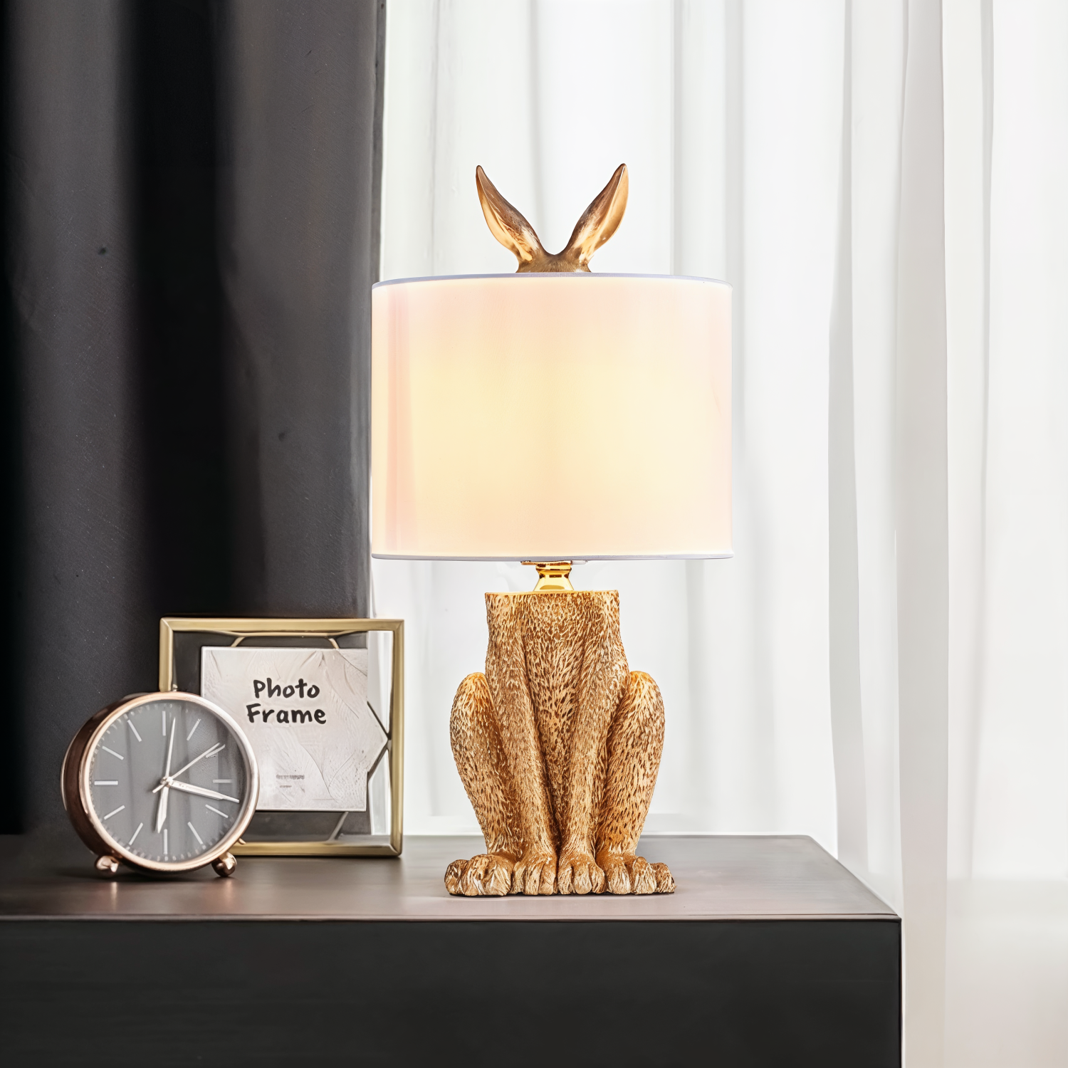 Снимка на Настолна лампа със заешка фигура Bunny Mask | 50cm | E27