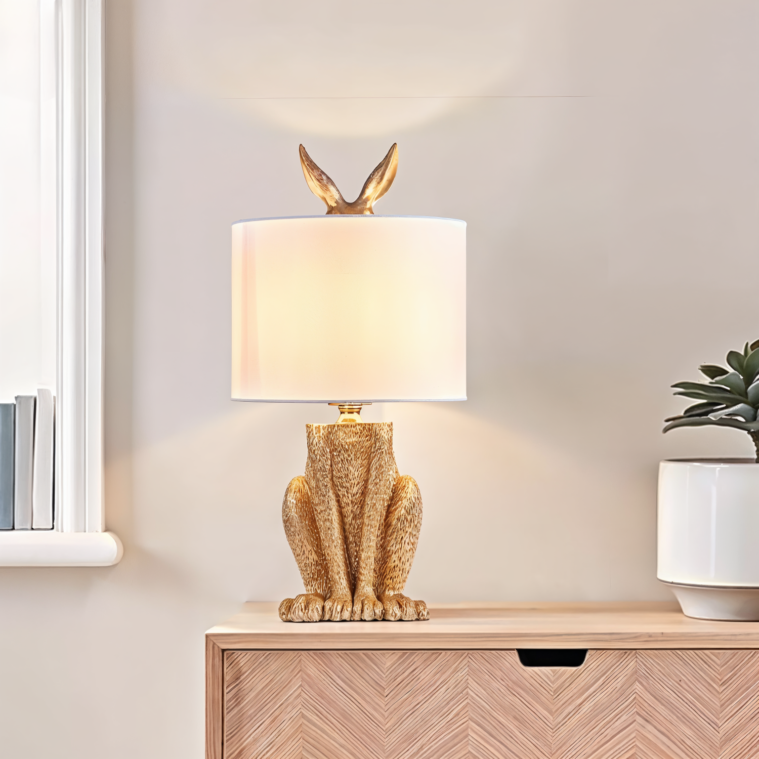 Снимка на Настолна лампа със заешка фигура Bunny Mask | 50cm | E27