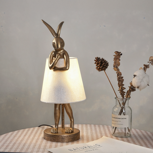 Снимка на Декоративна настолна лампа заек Bunny White | 51cm