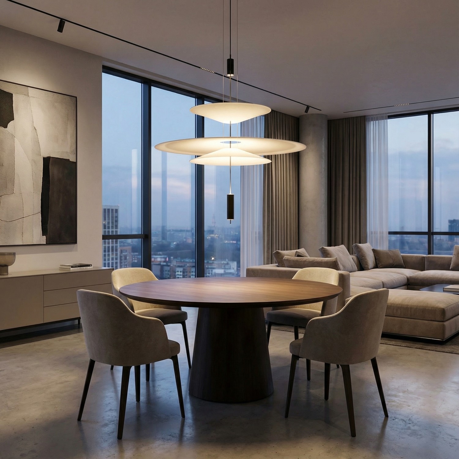 Снимка на Висящ LED пендел Drone | Дисковиден дизайн | 3000K | 16W