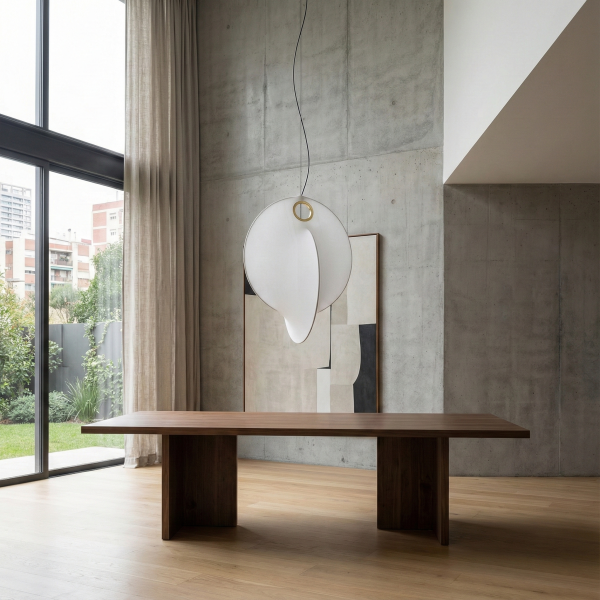 Детайлно изображение на Висяща лампа Gemini | Копринен абажур | E27 | Бял Снимка на Висяща лампа Gemini | Копринен абажур | E27 | Бял