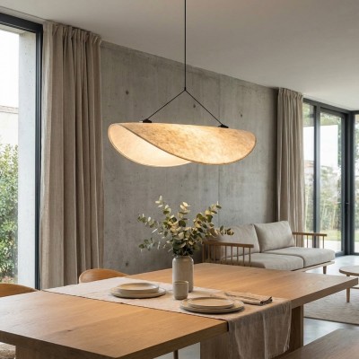 Дизайнерска висяща лампа Glide | Извита форма | Dupont хартия | 3000K