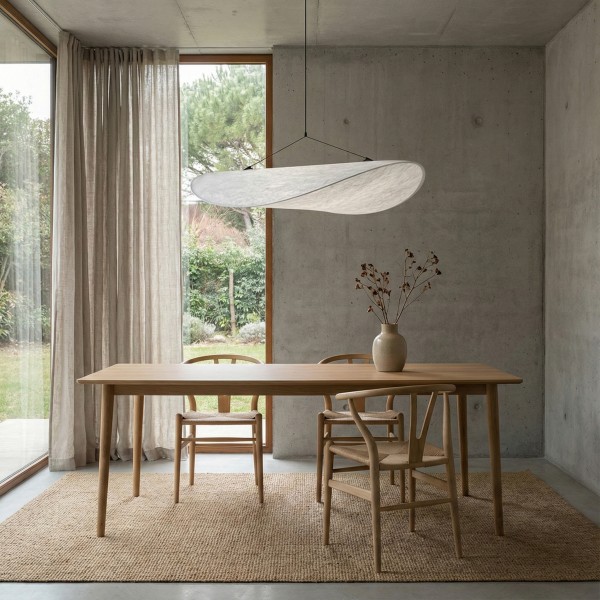 Снимка на Дизайнерска висяща лампа Glide | Извита форма | Dupont хартия | 3000K