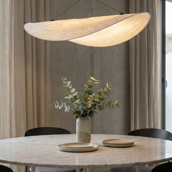 Снимка на Дизайнерска висяща лампа Glide | Извита форма | Dupont хартия | 3000K