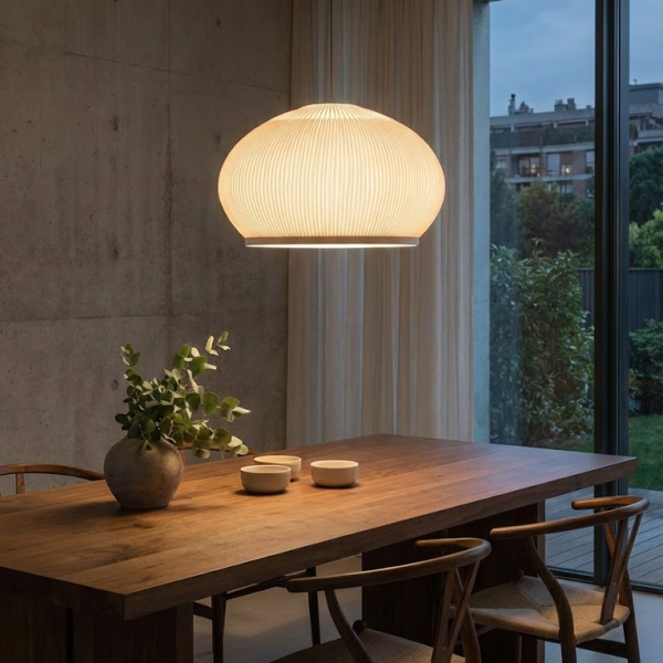 Снимка на Висящ пендел Globe B | Текстилен абажур | Бял | E27