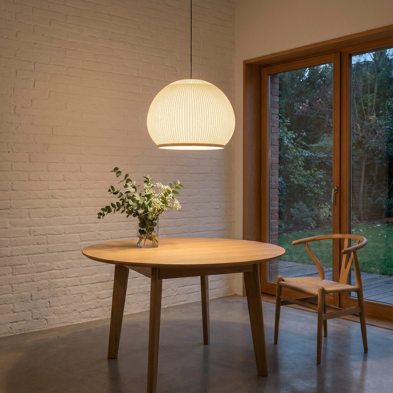 Снимка на Висящ пендел Globe C | Текстилен абажур | Бял | E27