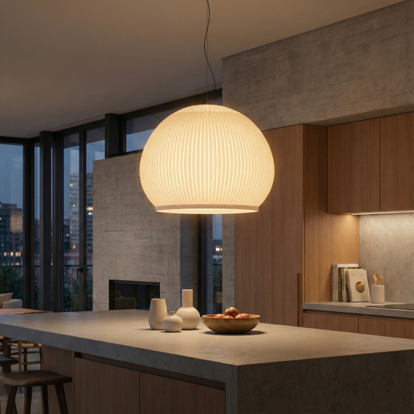 Снимка на Висящ пендел Globe C | Текстилен абажур | Бял | E27