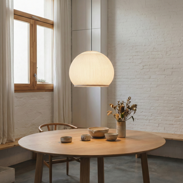 Снимка на Висящ пендел Globe C | Текстилен абажур | Бял | E27