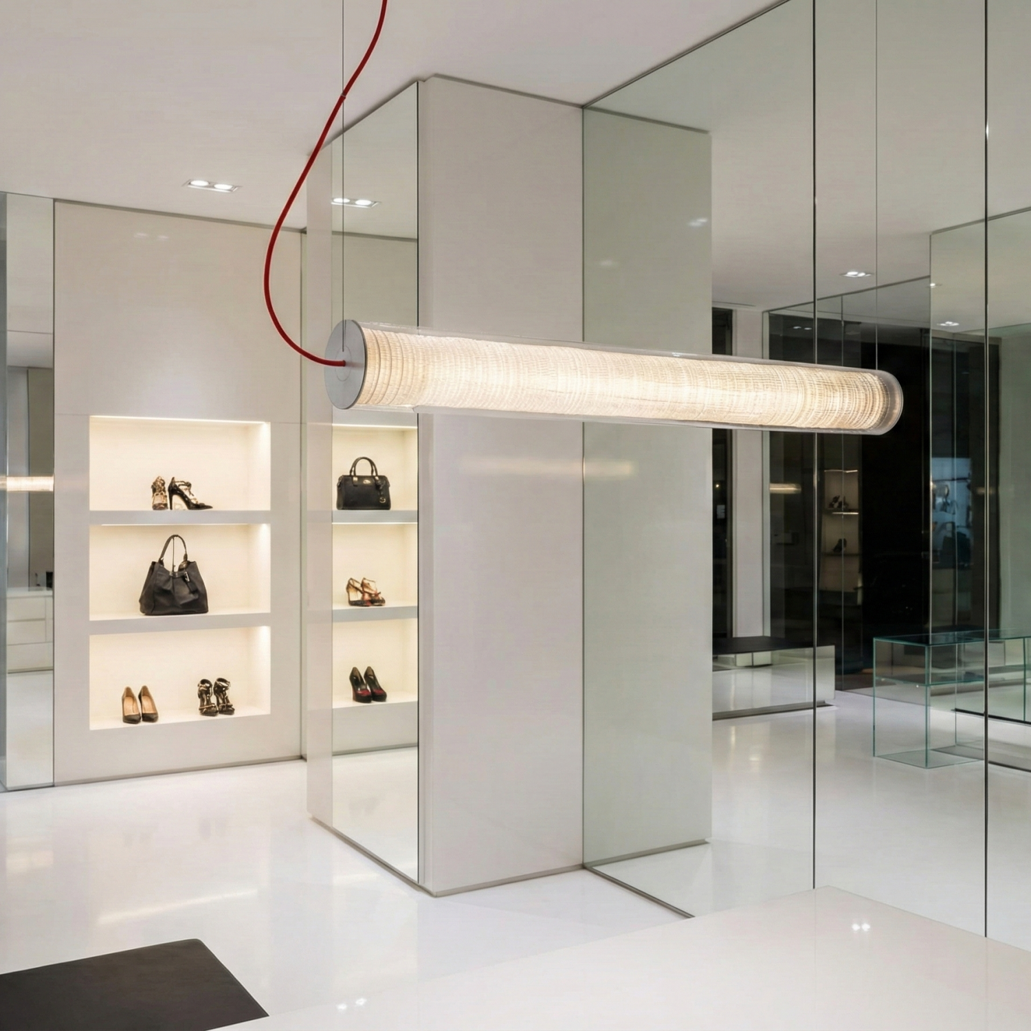 Снимка на Висяща LED лампа с бамбуков ефект Gravit | 3000K | 45W