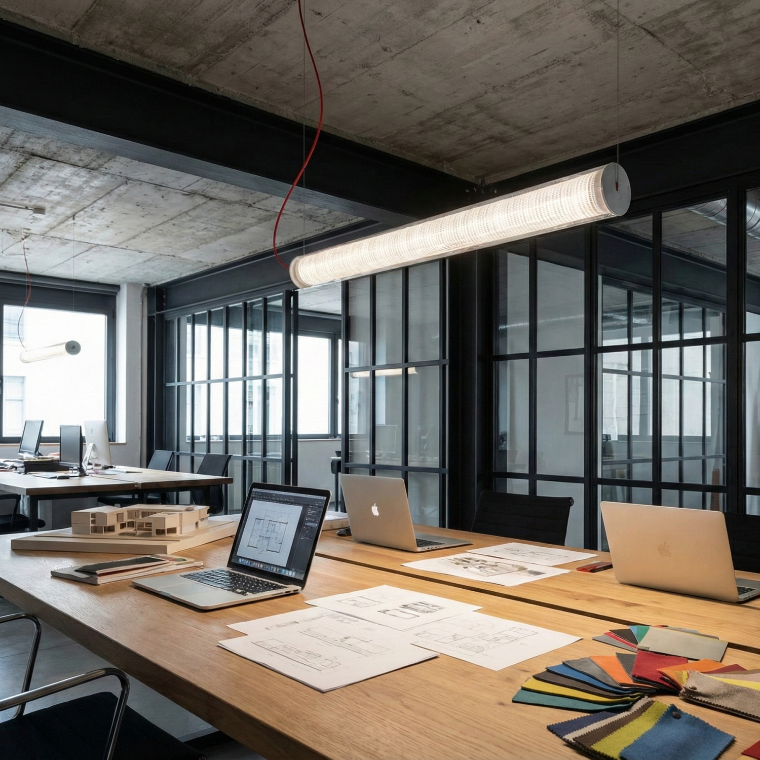 Снимка на Висяща LED лампа с бамбуков ефект Gravit | 3000K | 45W