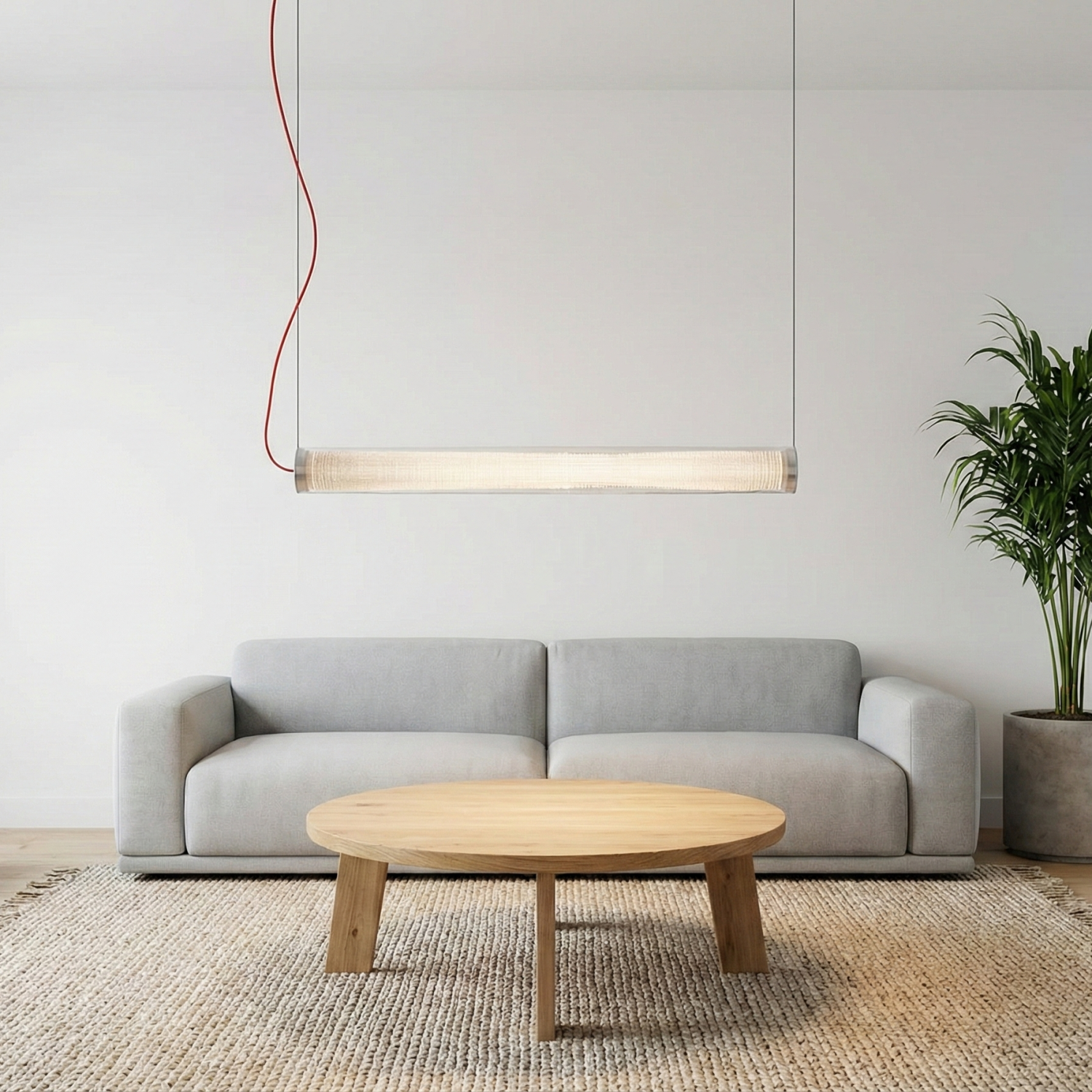 Снимка на Висяща LED лампа с бамбуков ефект Gravit | 3000K | 45W