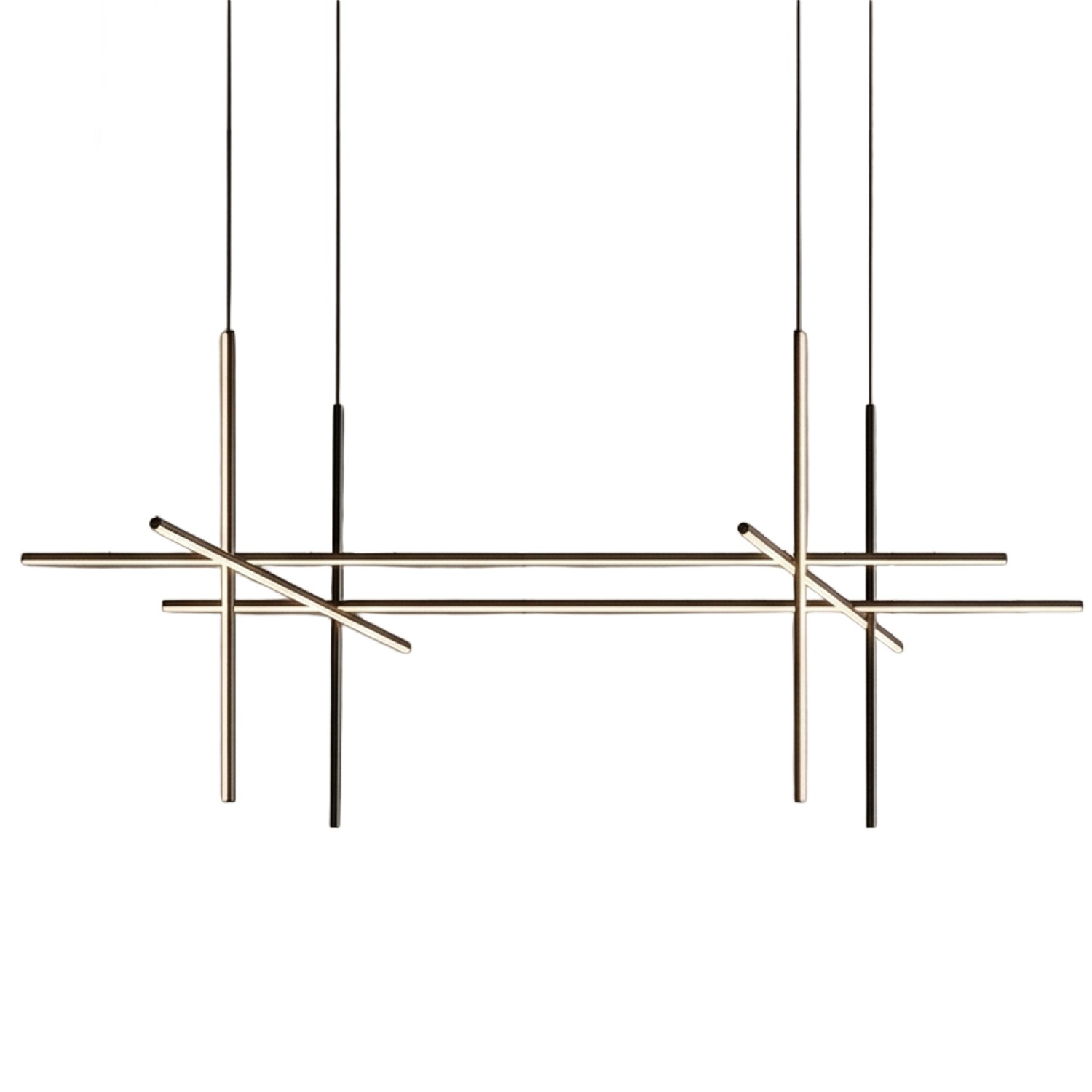 Снимка на Дизайнерска висяща LED лампа Linear L | 60W | Черна | Геометрична