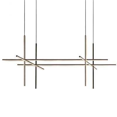 Дизайнерска висяща LED лампа Linear L | 60W | Черна | Геометрична