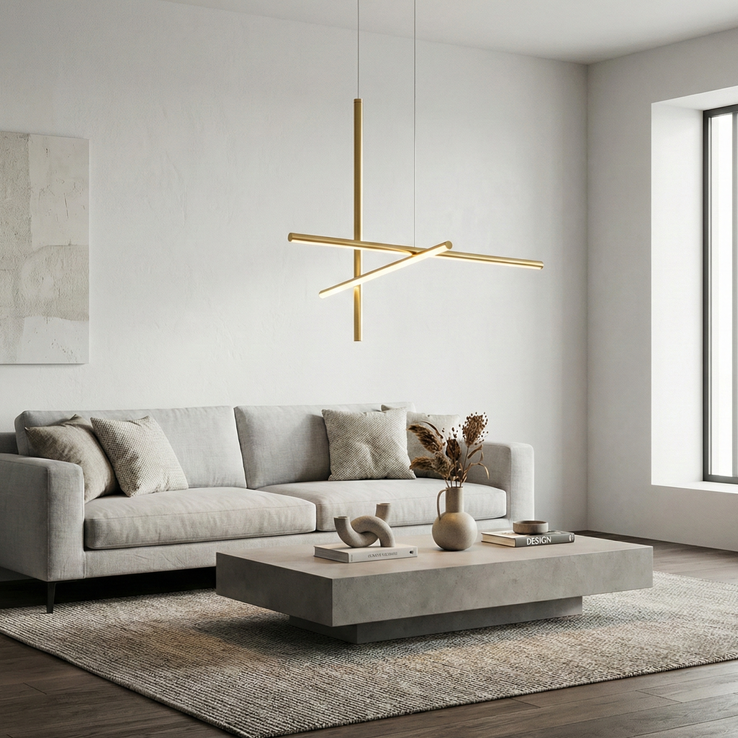 Детайлно изображение на Висяща LED лампа Linear M | 21W | 3000K | Златист Снимка на Висяща LED лампа Linear M | 21W | 3000K | Златист