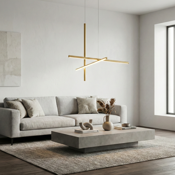 Детайлно изображение на Висяща LED лампа Linear M | 21W | 3000K | Златист Снимка на Висяща LED лампа Linear M | 21W | 3000K | Златист