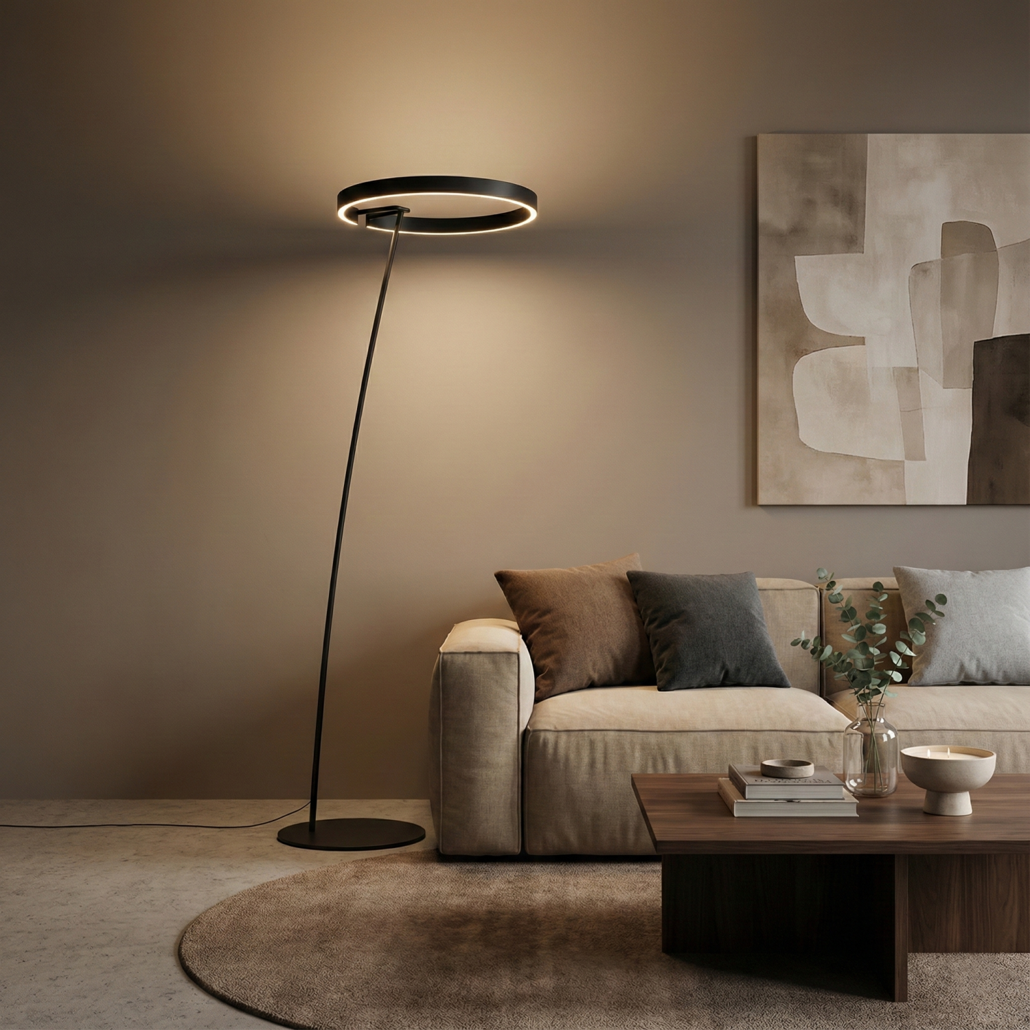 Детайлно изображение на Дизайнерска наземна LED лампа Lira | 32W | 175cm Снимка на Дизайнерска наземна LED лампа Lira | 32W | 175cm