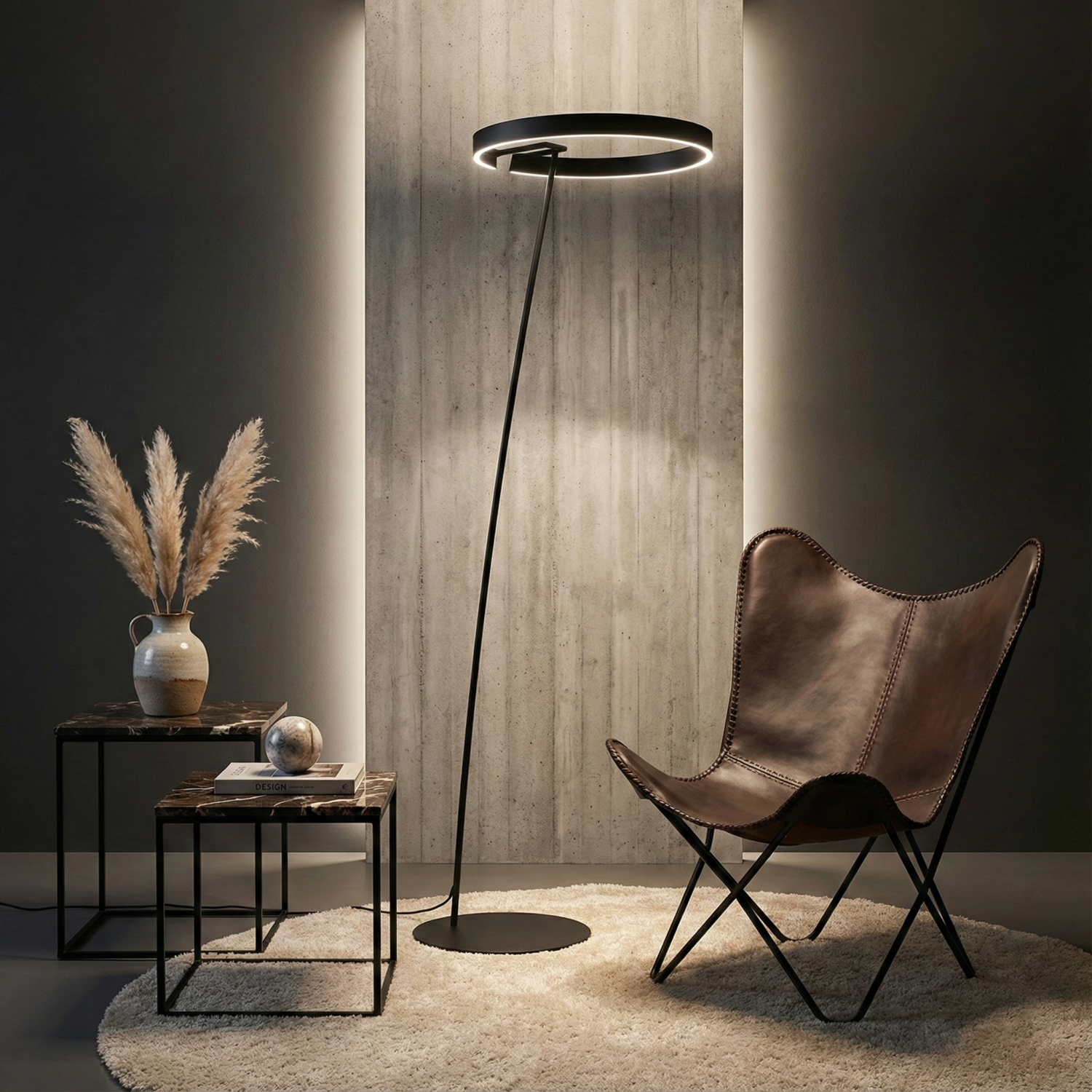 Детайлно изображение на Дизайнерска наземна LED лампа Lira | 32W | 175cm Снимка на Дизайнерска наземна LED лампа Lira | 32W | 175cm