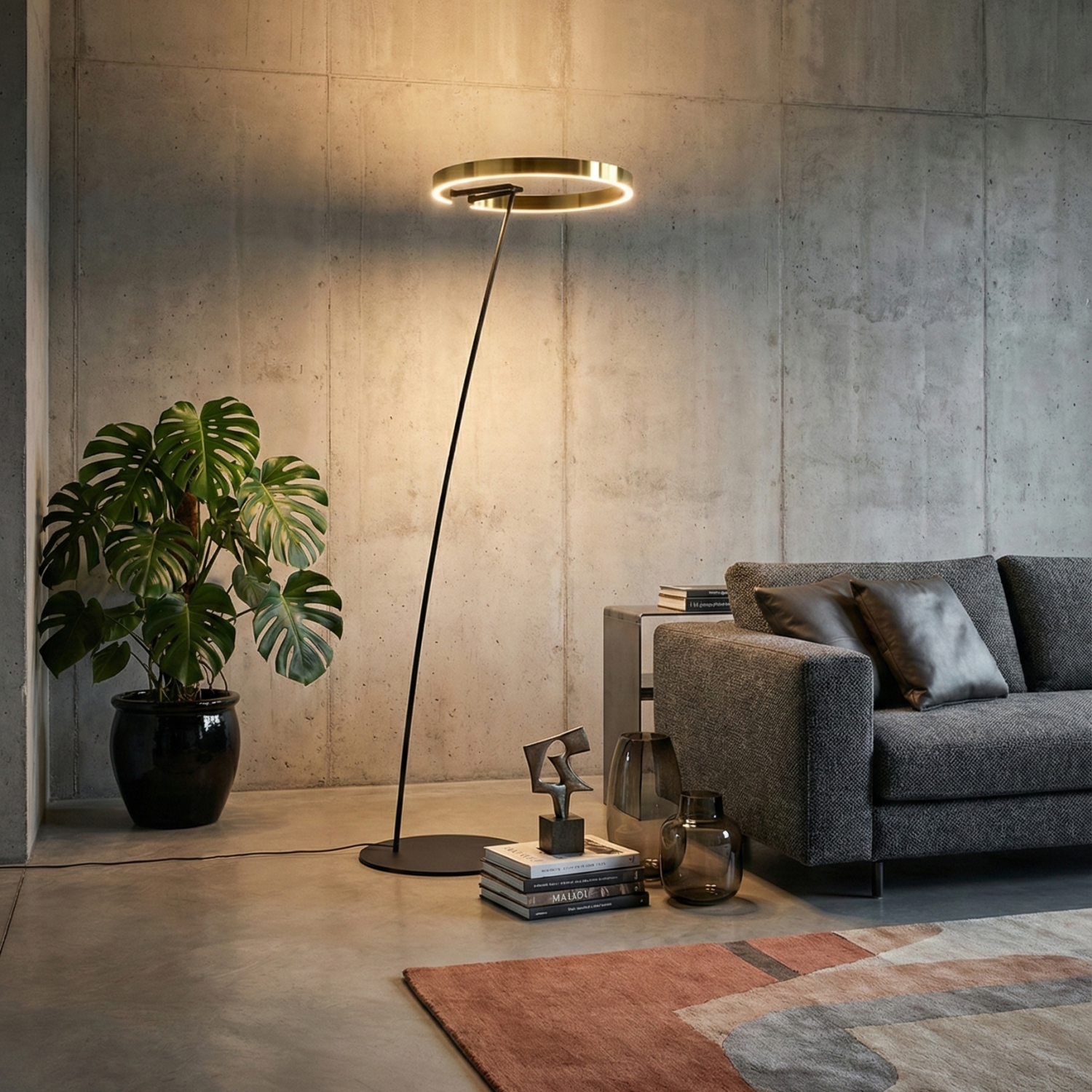 Детайлно изображение на Дизайнерска наземна LED лампа Lira | 32W | 175cm Снимка на Дизайнерска наземна LED лампа Lira | 32W | 175cm