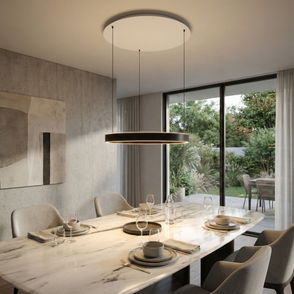 Детайлно изображение на Висящо LED осветително тяло Luno тип пръстен с 2.4G дистанционно Снимка на Висящо LED осветително тяло Luno тип пръстен с 2.4G дистанционно