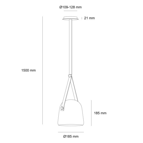 Детайлно изображение на Висяща LED лампа MUNA OPAL 10W 3000K Снимка на Висяща LED лампа MUNA OPAL 10W 3000K