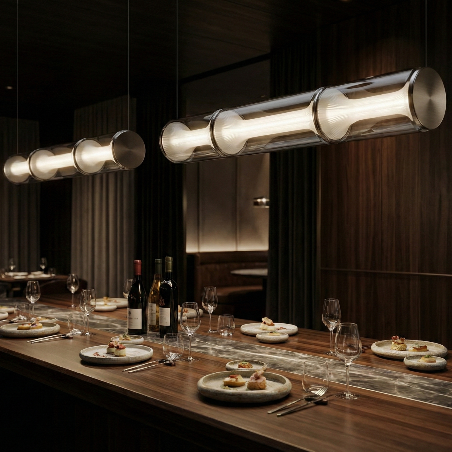 Снимка на Висяща лампа Node | Прозрачно стъкло - капсула | 3000K | 54W