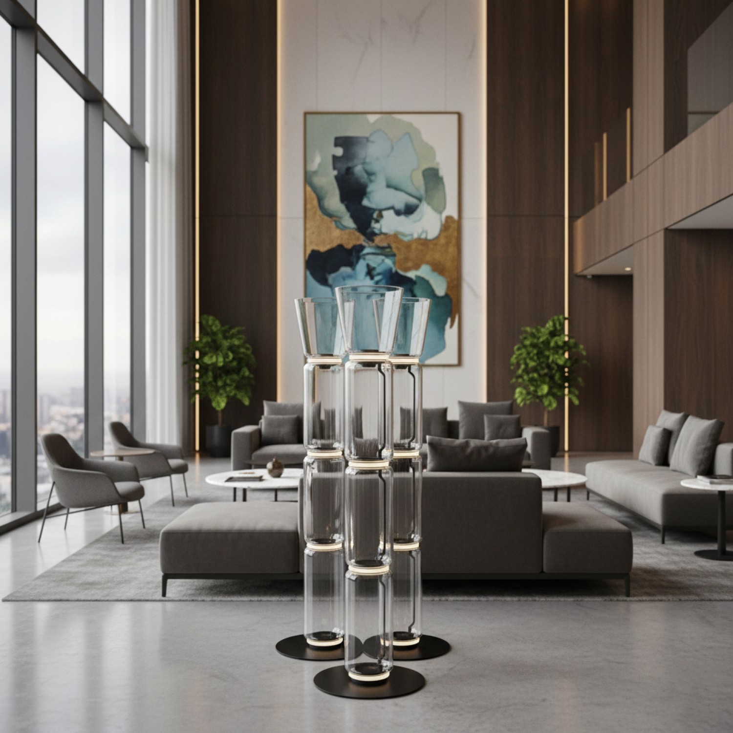 Детайлно изображение на Наземна LED лампа Norda | Стъклени капсули | 3000K | 30W Снимка на Наземна LED лампа Norda | Стъклени капсули | 3000K | 30W