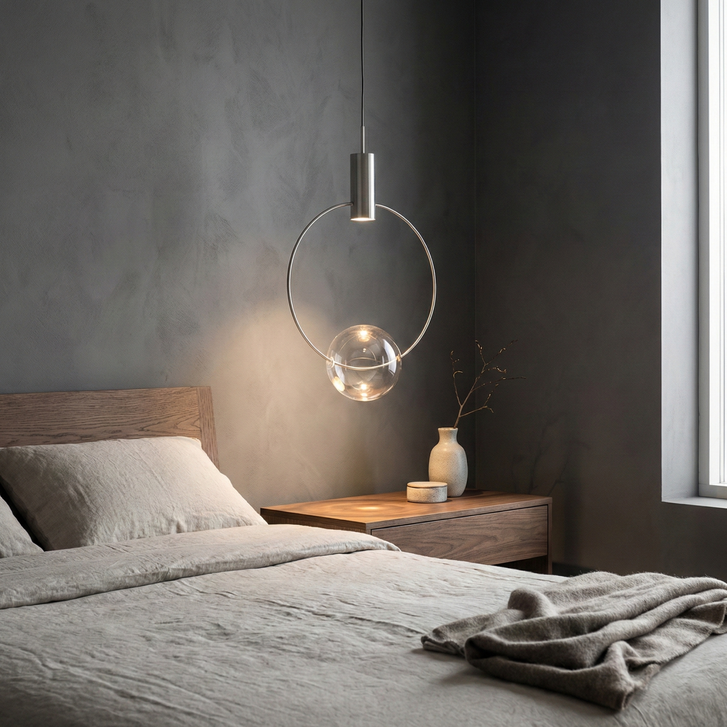 Снимка на Висяща LED пендел Nox | Сфера с пръстен | 5W | 3000K