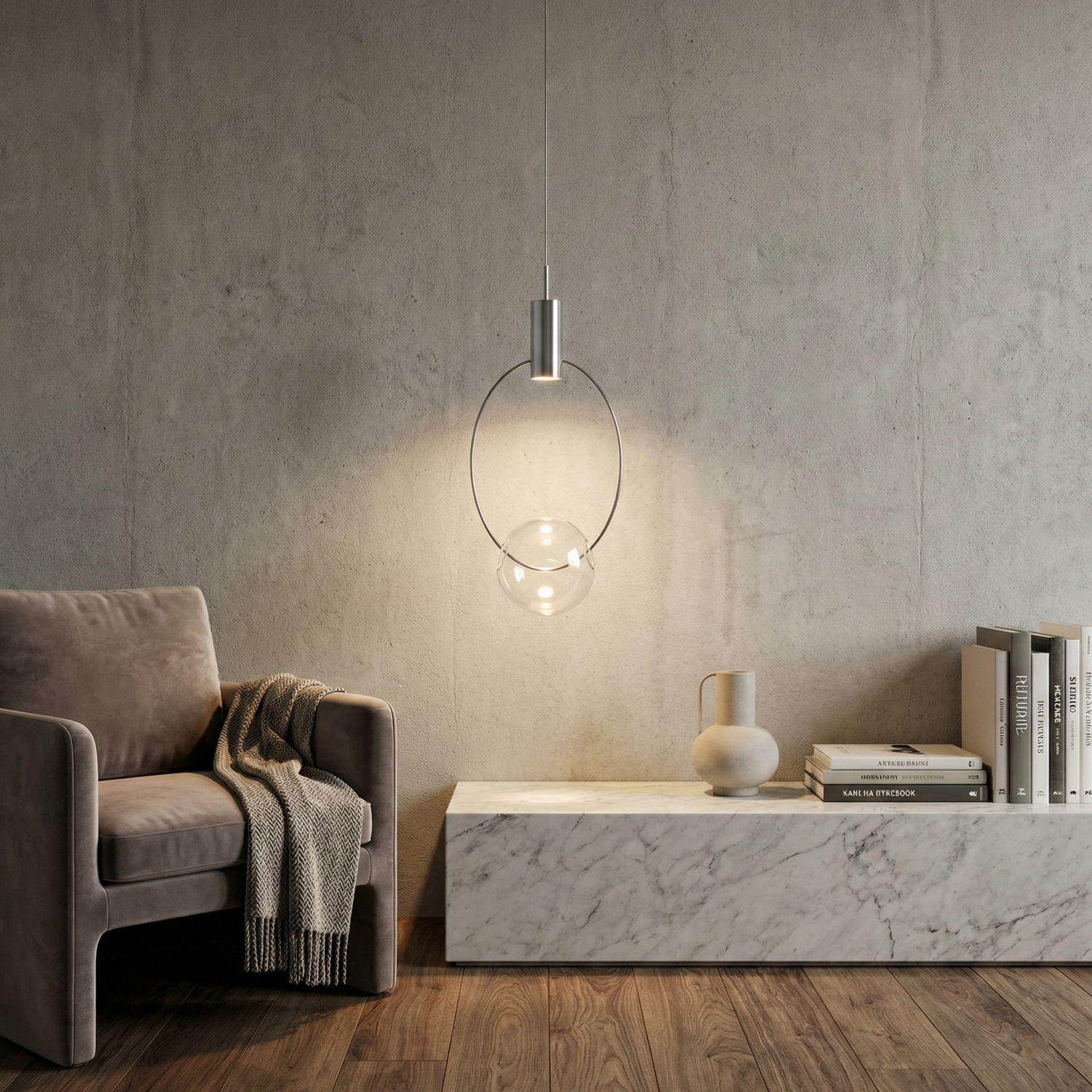 Снимка на Висяща LED пендел Nox | Сфера с пръстен | 5W | 3000K