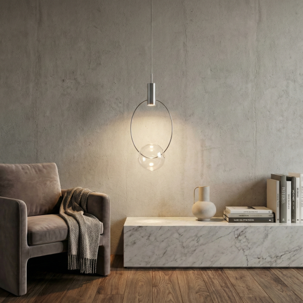 Снимка на Висяща LED пендел Nox | Сфера с пръстен | 5W | 3000K